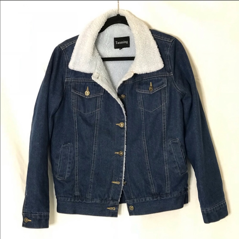 Tanming Sherpa lined denim jacket
